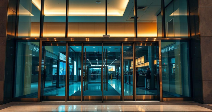 Portas automáticas de vidro transformam o acesso a espaços comerciais